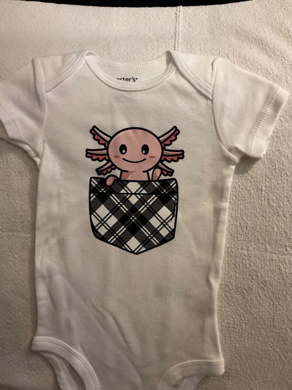 Baby bodysuit, white, 6 mo, brand new